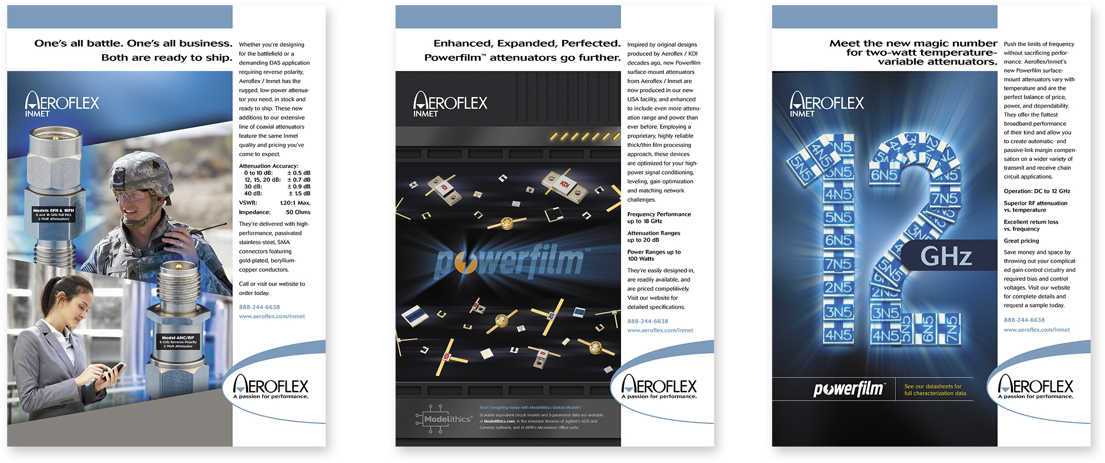 Aeroflex/Inmet brand style Designed by Strand Marketing