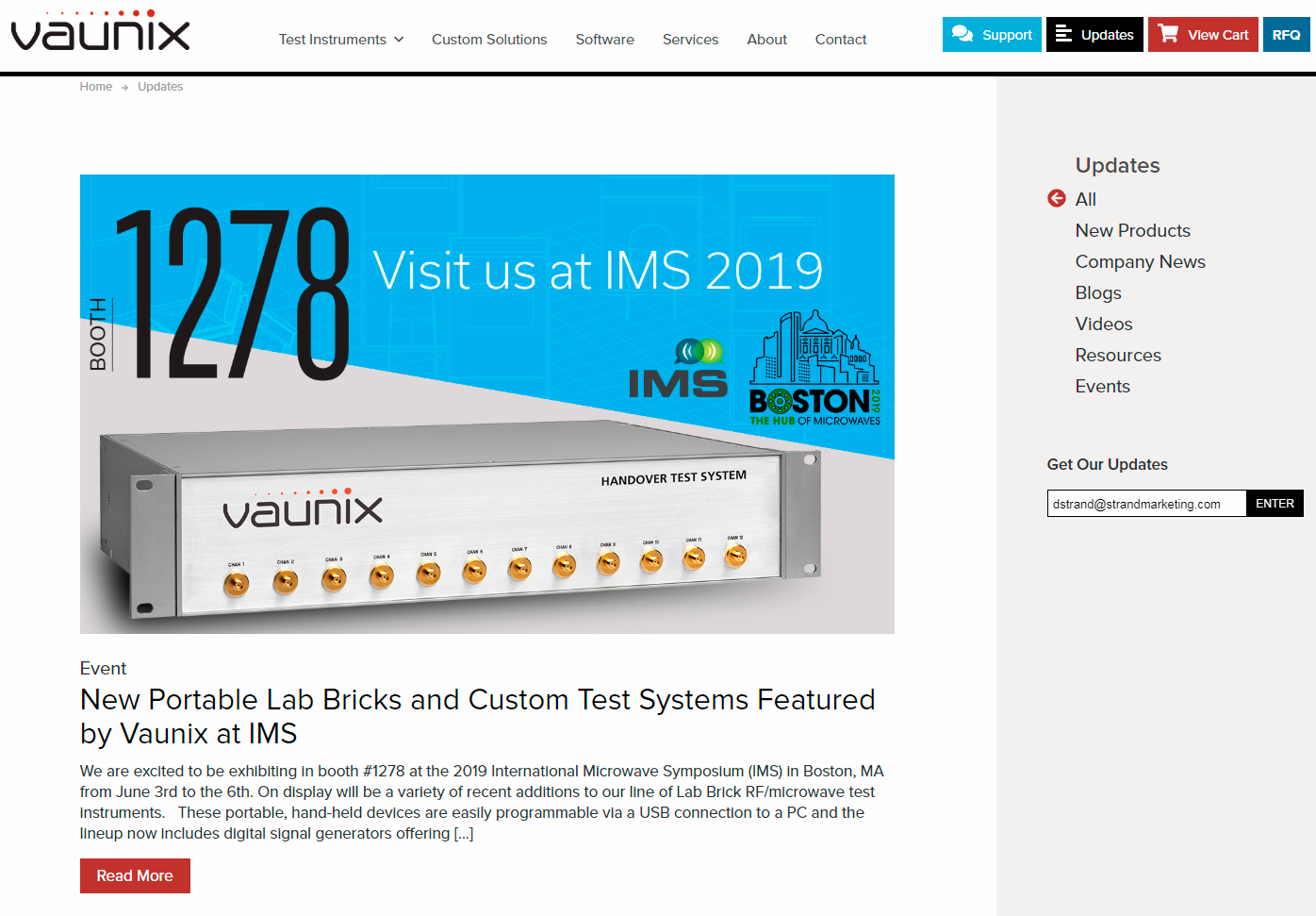 Vaunix Technologies Web Updates screenshot